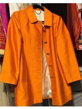 Banana Republic Metallic Orange Shimmer Coat Petite Small